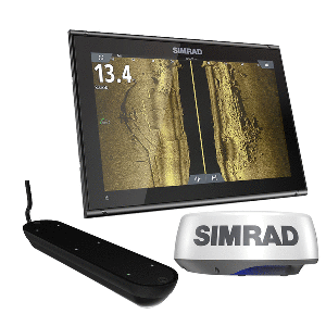 87996 - Simrad GO9 XSE Chartplotter Radar Bundle HALO20+ & Active Imaging 3-in-1 Transom Mount Transducer & C-MAP Discover Chart 2/22