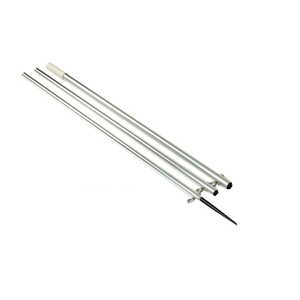 31091 - Outgrigger Pole Lee's 18.5' Bright Silver Pole w/ Black Spike Step Tube 1.5 1/24
