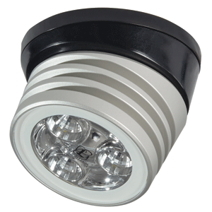 58626 - Spreader/Deck Light LED  Lumitec Zephyr-Brushed, Black Base - White Non-Dimming 4/22
