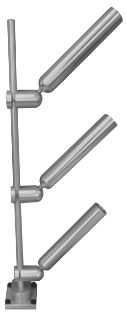 PKTRE/PKTRA -TR/TS/QR - Tree Mast MODEL With 3 ROD Fixed Angle Holders - Thumbscrew or Track Mount 1/22