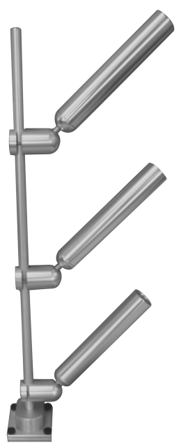 Tree Mast MODEL With 3 ROD Fixed Angle Holders - Thumbscrew or