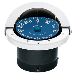12151 - RITCHIE SS-2000W WHITE SUPERSPORT COMPASS - FLUSH MOUNT 1/24