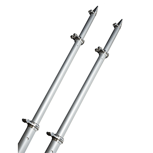 75105/6 - 18' Deluxe Outrigger Poles w/Rollers - Silver/Silver - TACO  2/23