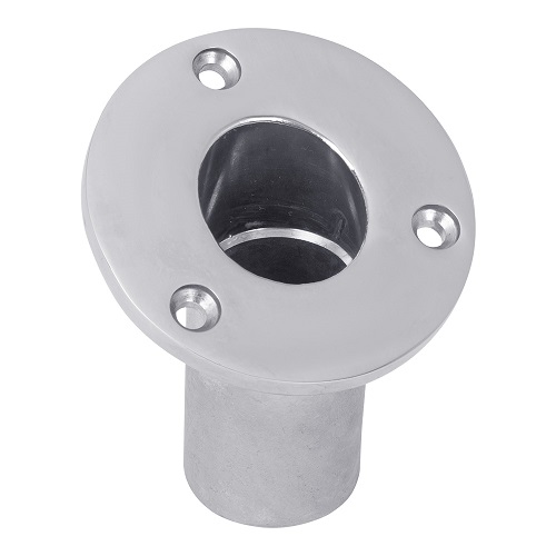 6142-5S - 16 SS Cast Flush Flag Pole Holder, 25 Deg   1/24