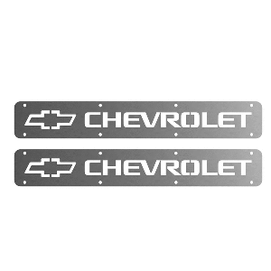 92886/87/88 - MFG Trim Plate - Choose MFG - CHEVY, GMC, and RAM    Stainless Steel  (pair) 1/24