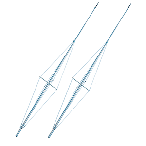 61667 - 20ft Single Spreader Sidekick Outrigger Poles - Silver/Silver - Pair Rupp  2/24
