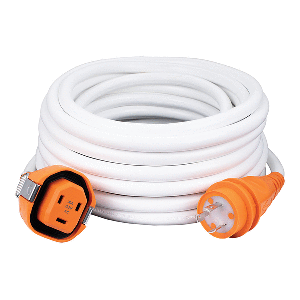 86519 - 30AMP/125V Cordset Female, SmartPlug Boatside & 30AMP Twist Type Dockside - White - 50' -SmartPlug 1/24