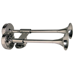 41507 - Ongaro Deluxe SS Shorty Dual Trumpet Horn - 12V           2/22