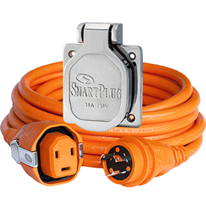 69097 - 30 Amp 50' Dual Configuration Cordset w/Tinned Wire & 30 Amp Stainless Steel Inlet-SmartPlug 1/24