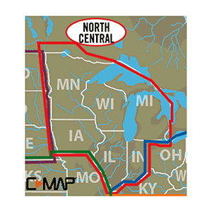 87547 - C-MAP M-NA-Y212-MS US Lakes North Central REVEAL™ Inland Chart 7/22