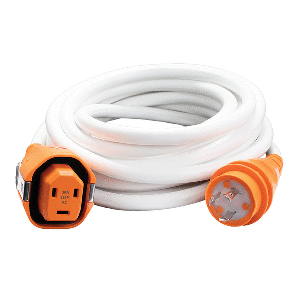 86518 - 30AMP/125V Cordset Female, SmartPlug Boatside & 30AMP Twist Type Dockside - White - 25' SmartPlug 1/24